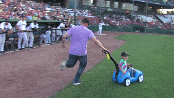 pop a wheelie dad race GIF by Kane County Cougars
