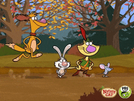 skipping nature cat GIF by PBS KIDS