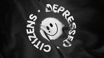 depressedcitizens logo black nft flag GIF