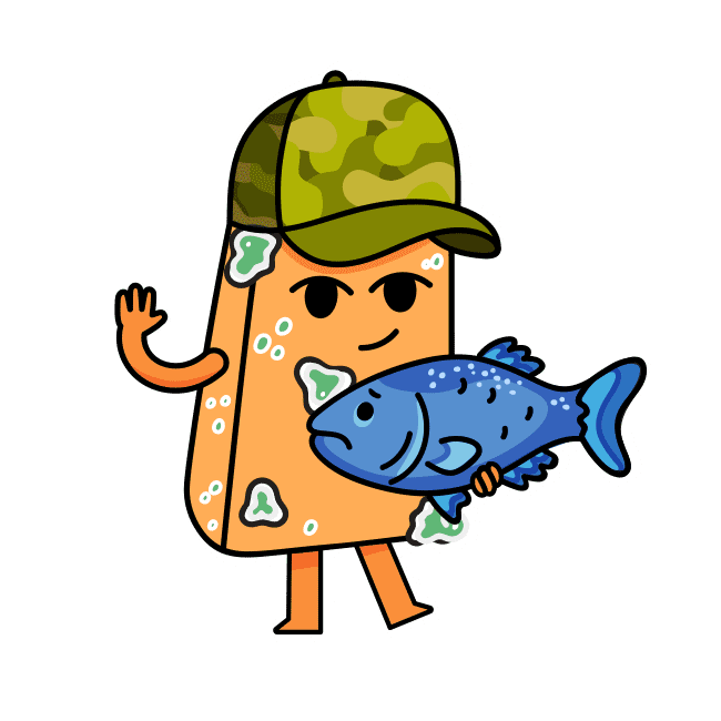 Plant Based Fish Sticker by PETA