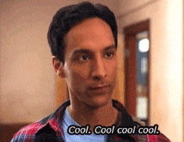TV gif. Danny Pudi as Abed on Community smiles and says, “Cool. Cool cool cool.”