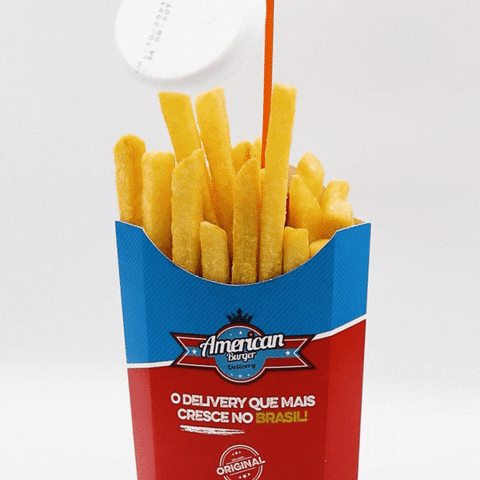 AmericanBurger fries ketchup batata batata frita GIF