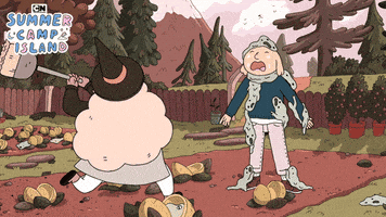 Whacking Summer Camp Island GIF by Cartoon Network