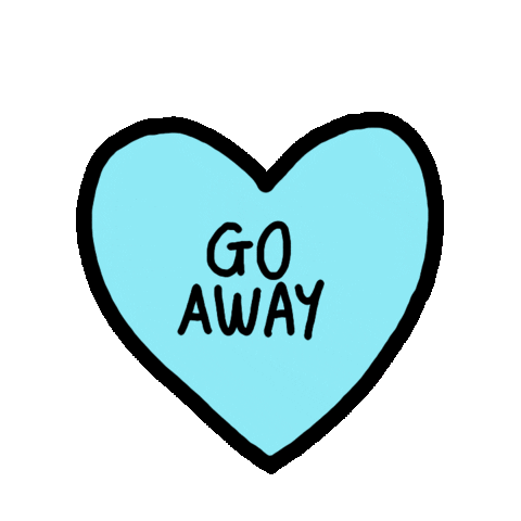 Go Away Heart Sticker