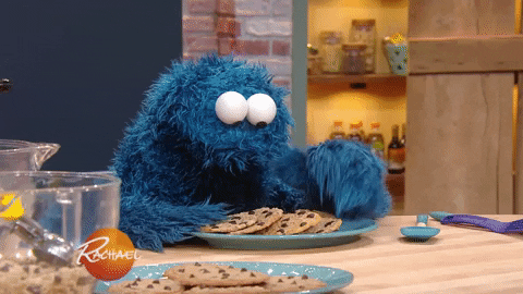 Image result for cookie monster eating cookies gif