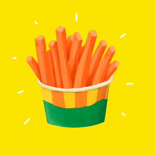 Hungry French Fries GIF by Maxine Aseron