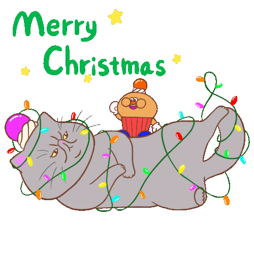 Merry Christmas Cat Sticker For Ios Android Giphy
