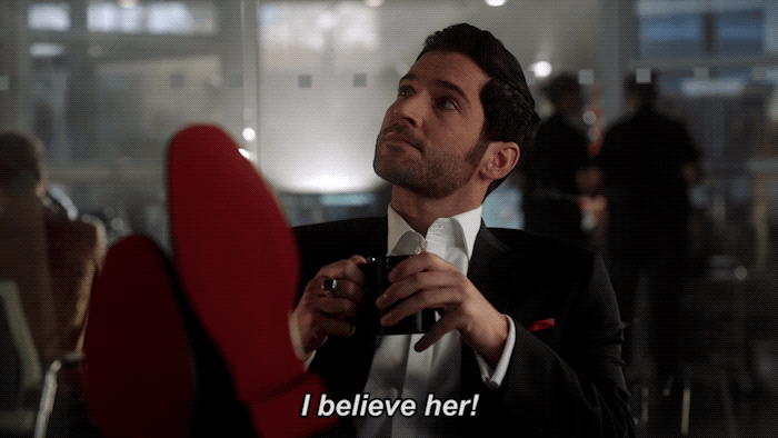 Image result for i believe her lucifer gif