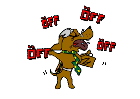 Angry Dog Sticker by Afdentskalender