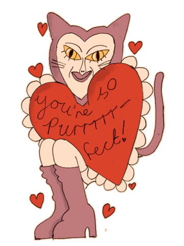 Cat Love Sticker by Laura Jayne