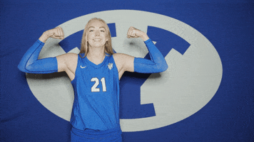 Volleyball Flex GIF by BYU Cougars