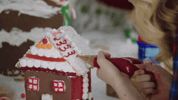 Decorating Gingerbread House GIF by Hallmark Movies & Mysteries