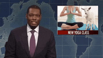 michael che goat yoga GIF by Saturday Night Live