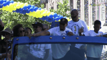 waving golden state warriors GIF by NBA