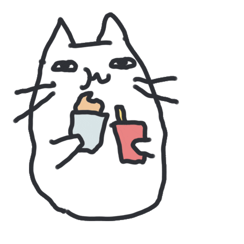 Cat Eating Sticker by bunny_is_moving