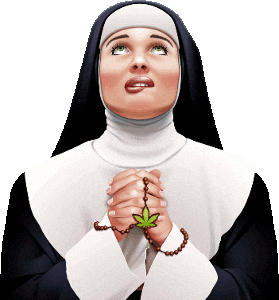 Cannabis Nun Sticker by Nuei | Cosmetics of the Night