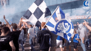 blue white army football GIF by KAA Gent