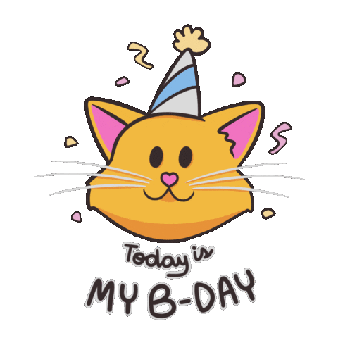 Happy Birthday Cat Sticker