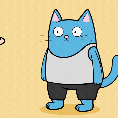 Hungry Blue Cat GIF