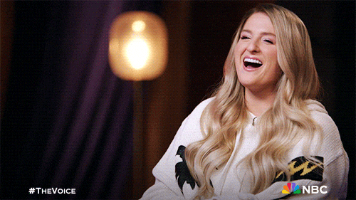 Meghan Trainor Laughing GIF by The Voice by nbcthevoice