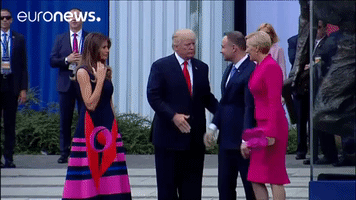 euronews trump handshake trump handshake polish first lady GIF