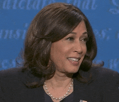 Political gif. Looking exasperated, Kamala Harris gives a look as if to say, “really?”