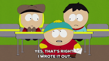 eric cartman letter GIF by South Park 