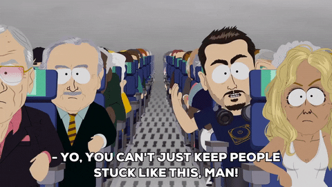 Airplane Passengers GIF by South Park  - Find & Share on GIPHY