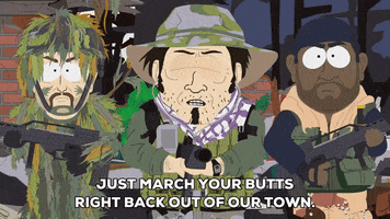 guns camouflage GIF by South Park 