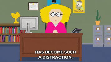 desk librarian GIF by South Park 