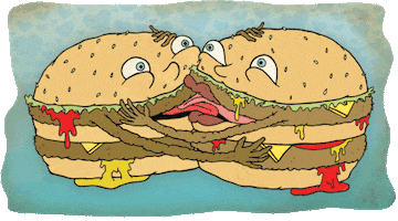 Hamburger Kissing GIF by Richie Brown