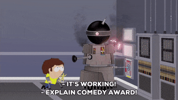 robot smoking GIF by South Park 