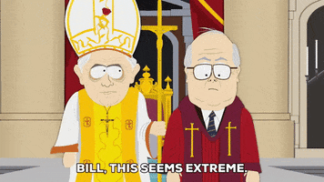 pope benedict cross GIF by South Park 