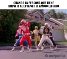 policiaperu dance power rangers amigo elegido GIF