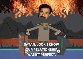 saddam hussein explosion GIF by South Park 