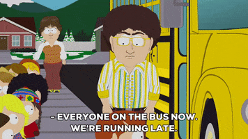 angry school bus GIF by South Park 