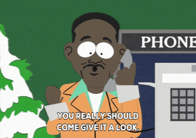 South Park gif. Will Smith speaks on a payphone and gestures with his free hand while saying, "You really should come give it a look. Jada and I would love for some friends to move here with us."