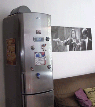 banner beer in the fridge GIF