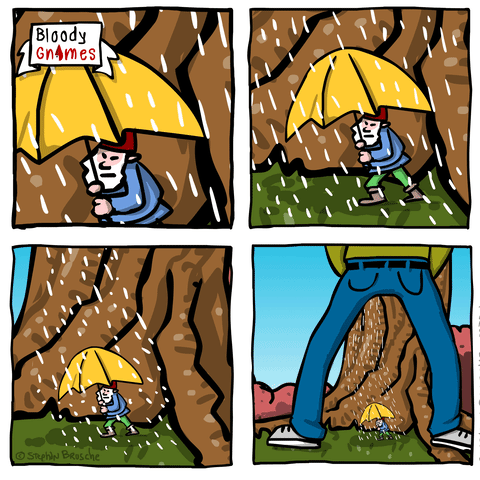Gnome Raining GIF