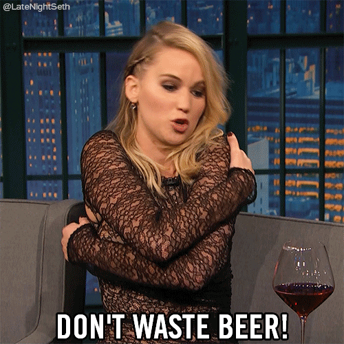 Jennifer Lawrence Beer GIF by Late Night with Seth Meyers Find