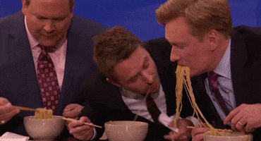 lady and the tramp eating GIF by Team Coco