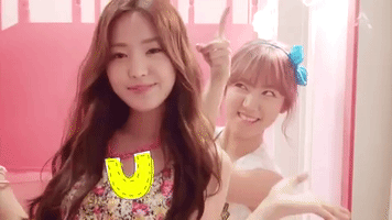 k-pop hair flip GIF
