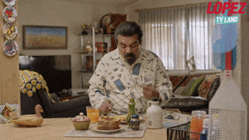 Tv Land Eating GIF by Lopez on TV Land