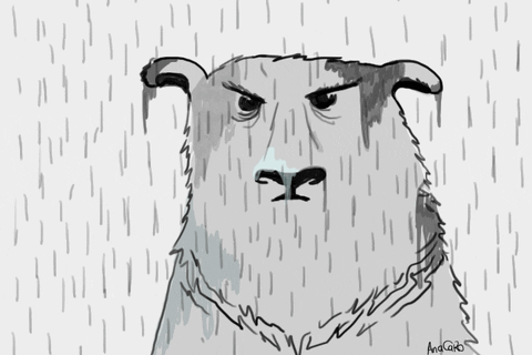 Ana Caro sad bear rain mood GIF