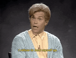 i refuse to beat myself up stuart smalley GIF by Saturday Night Live
