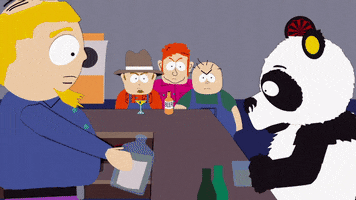 panda bear drinking GIF by South Park 
