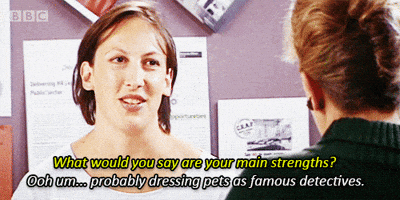 miranda hart what would you say are your main strengths GIF by BBC