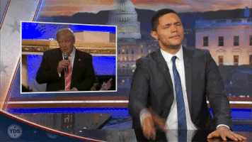 #tdsreaction #tdsreactions #fingerwag #disapprove #mfw #nope #holdit #holdup GIF by The Daily Show with Trevor Noah