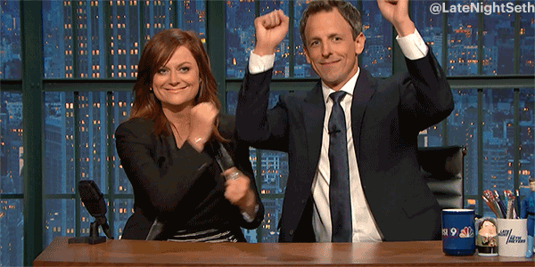 Excited Amy Poehler GIF by Late Night with Seth Meyers - Find & Share on GIPHY