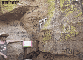 casaclimbersgmailcom #graffitiremoval #adoptacrag #accessfund #casaclimbers #climberstewards #prettyrock GIF